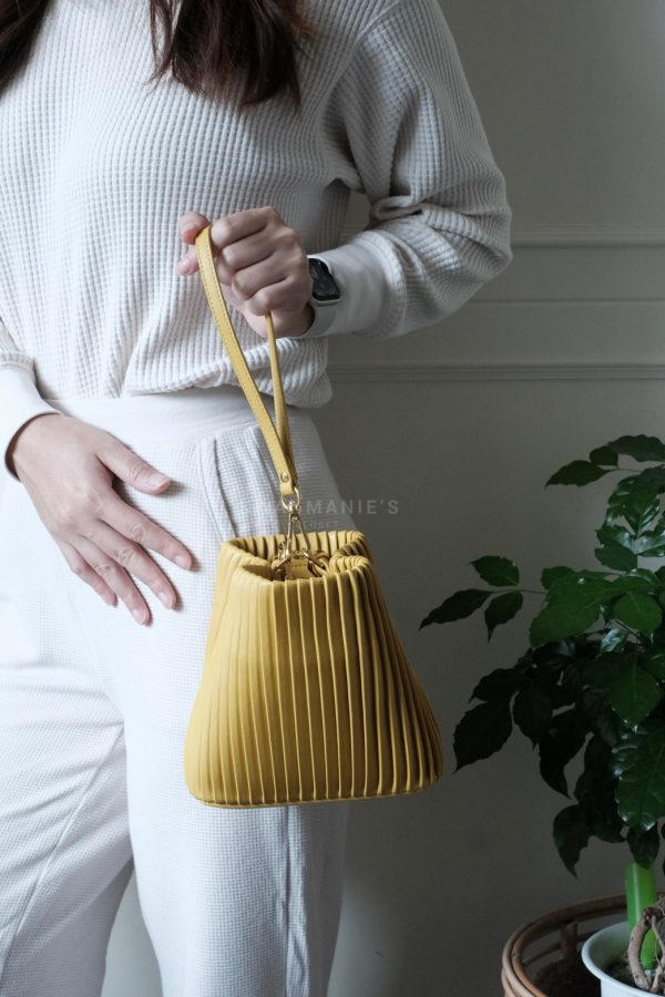 Lamb pleated bucket bag online